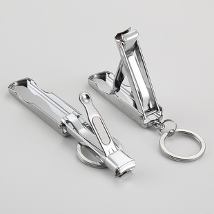 In stock wholesale nail clippers manicure tools folding nail clippers with key ring Silver single nail clippers