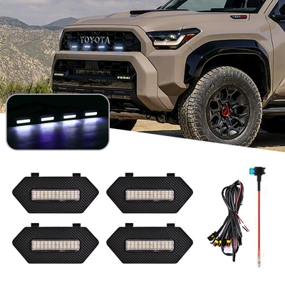 Cross-Border Hot-Selling Toyota Speedmaster 25 4Runner Trd Pro Special Grille Small Yellow Light Modified Daytime Running Lights (Gündüz işıqları) - one-for-four-white-shells-with-insurance-line