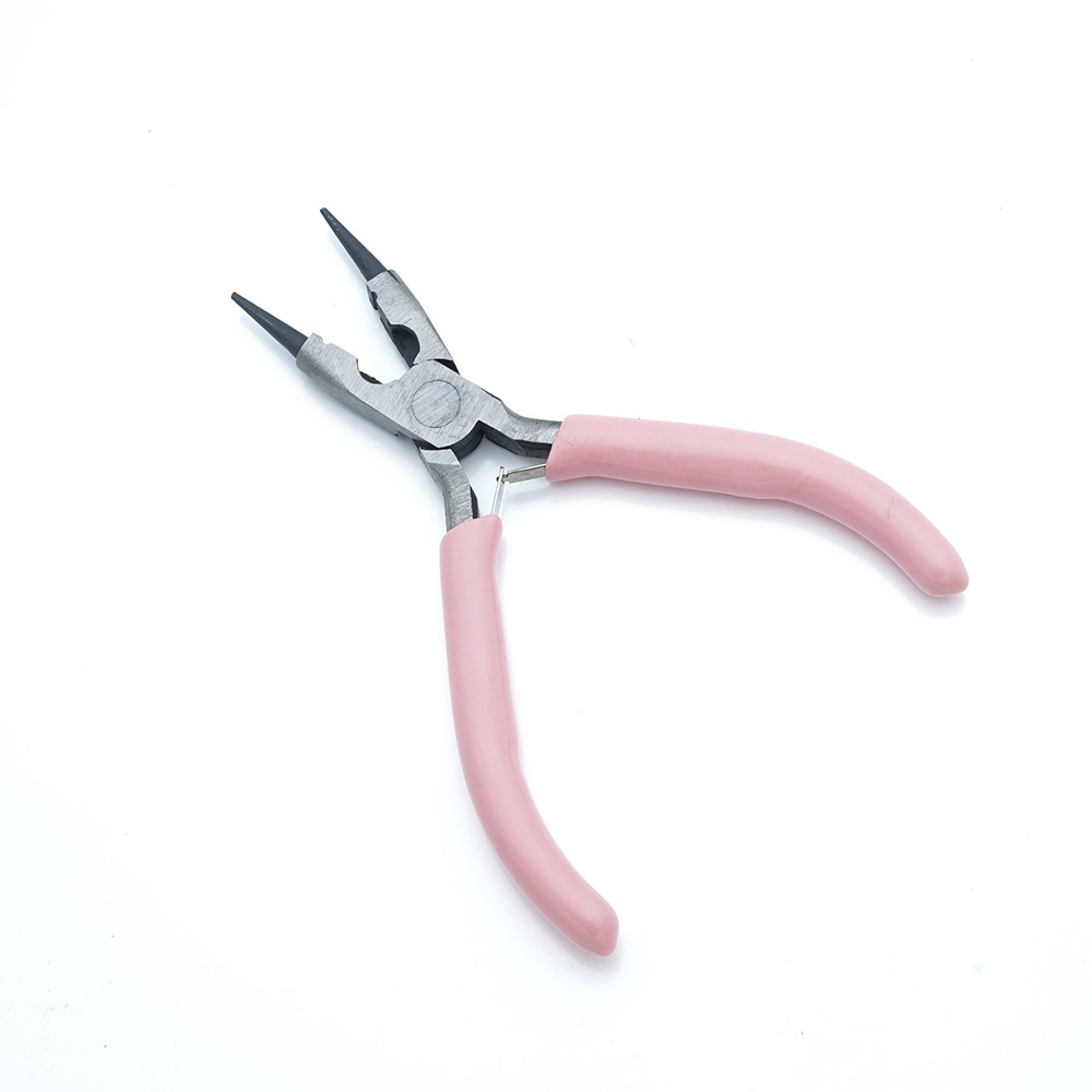Pinzas DIY hechas a mano pinzas de punta rosa pinzas de joyería pinzas de boca redonda multifuncional mini joyería herramienta de cuentas de bobinado