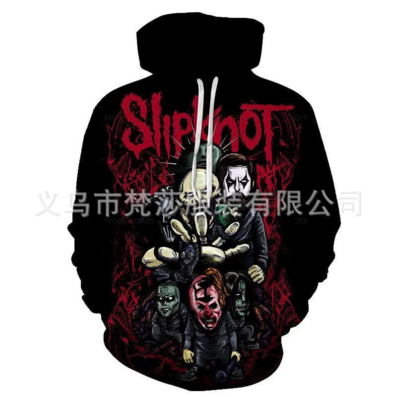 2025 Amazon Independent Station 3D Printed Slipknot Slipknot Band Cross-Border Hooded Sweatshirt Men's 3D Sweatshirt