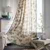 Yiliqi rhyme curtain finished cotton, linen, seal green pine fruit homestay curtain half -shading kitchen curtain bay window factory straight