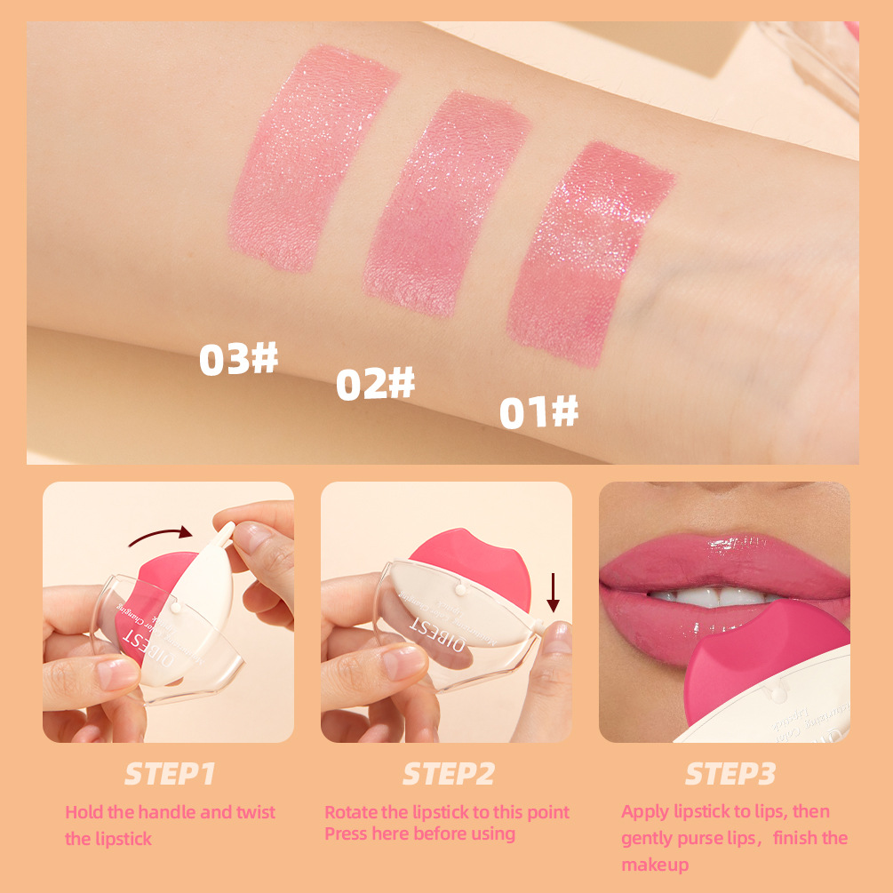 QIBEST lazy warm lipstick moisturizing moisturizing repair fade lip lines autumn and winter color changing lipstick makeup