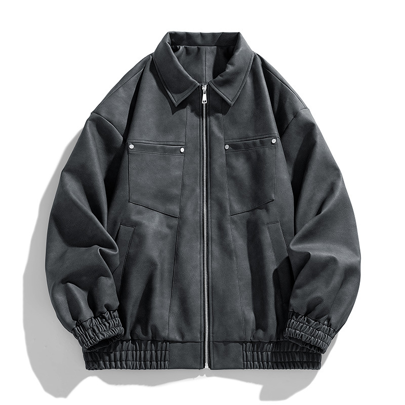 Hombres nueva chaqueta de cuero tendencia de moda al aire libre versátil otoño de alta calidad chaqueta chaqueta chaqueta hombre