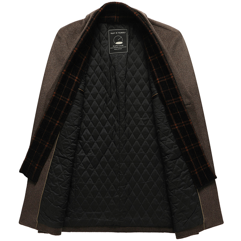 Men's Clothing Fashionable and handsome wool coat for men, business casual scarf style woolen coat, autumn and winter new woolen coat_voghion.com