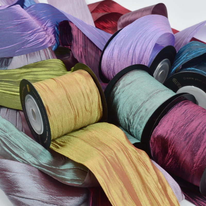 Impresión de la cinta arco regalo cuerda cinta plisada coreana accesorios de embalaje en stock al por mayor Corea del Sur cinta de poliéster