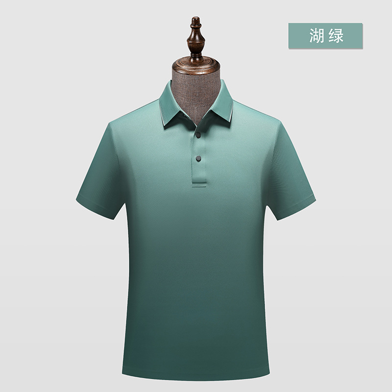 Brocado a cuadros amoníaco sin costuras 5A antibacteriano color sólido cuello de segundo nivel camisa de polo logotipo impreso personalizado ropa de trabajo de secado rápido overoles