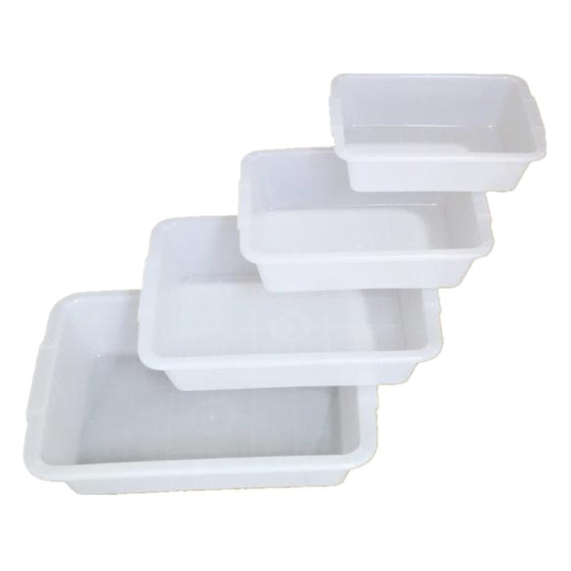 蓋なしのアイスボックス、アイスコンテナ、白い収納ボックス、浅いプラスチック製の氷皿、果物や野菜の鮮度保持ボックス