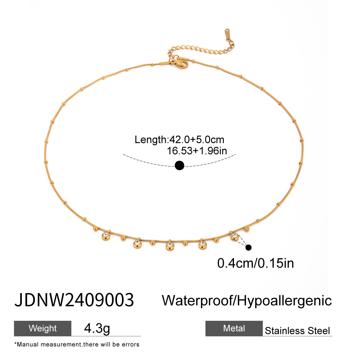 Wanxing accesorios de collar europeo y americano de acero inoxidable redondo colgante de zircon collar de lujo transfronterizo de alto nivel collar de personalidad ligera