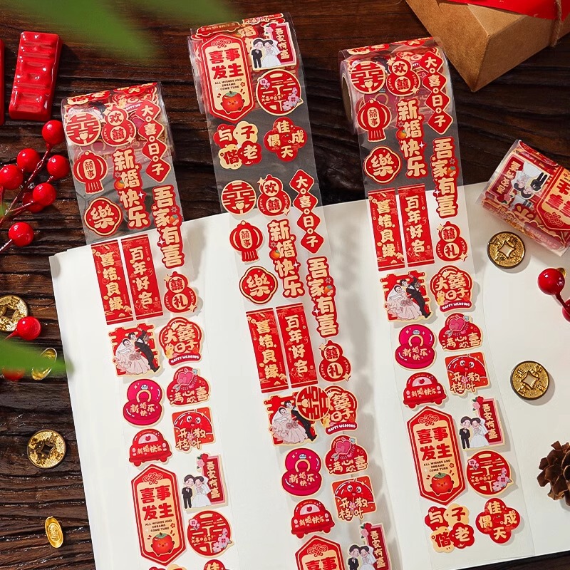 结婚用品大全美纹贴纸婚房布置装饰不伤墙无痕透明点胶双面纳米胶|undefined