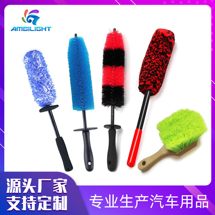Car Wheel Hub Steel Rim Brush Wheel Cleaning Brush Tire Bell Cleaning Tire Cleaning Brush Black and White Blue and White