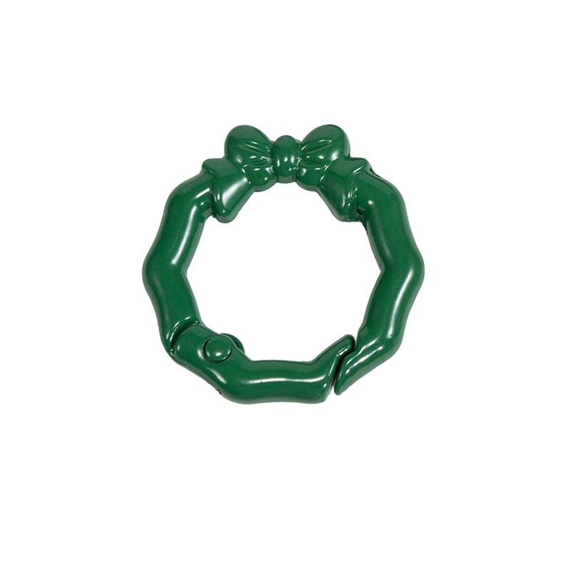 花環スプリングバックル円形開口環蝶結びスプリングリングキーホルダーDIY部品合金接続リング卸売り