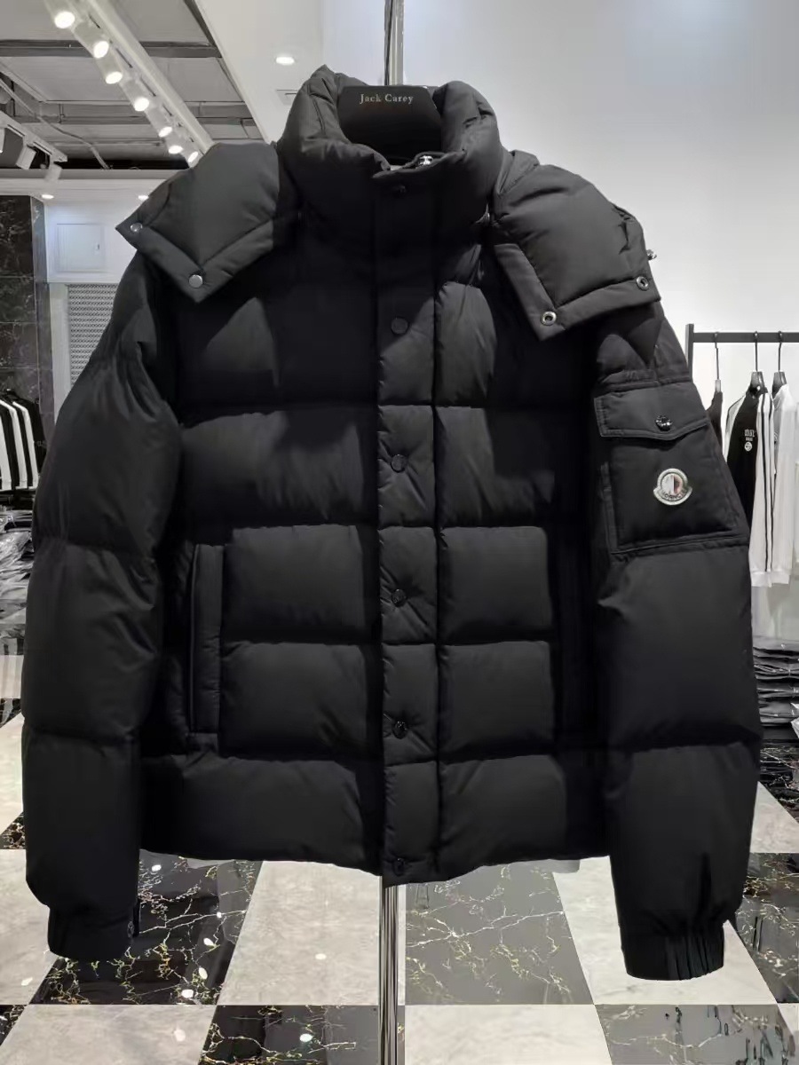 Moncler Hooded Down Puffer Jacket Matte Black