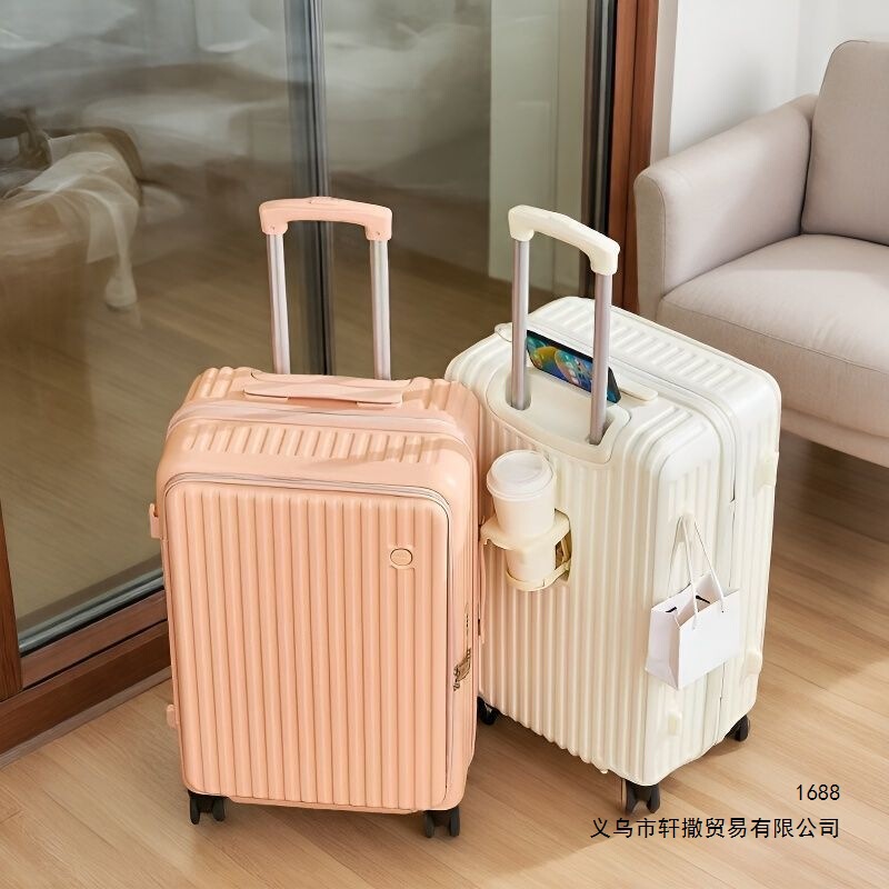 New front-opening, side-flip suitcase, carry-on travel suitcase, large-capacity, multi-functional rolling suitcase with a password lock, suitable for students New front-opening, side-flip suitcase, carry-on travel suitcase, large-capacity, multi-functional rolling suitcase with a password lock, suitable for students