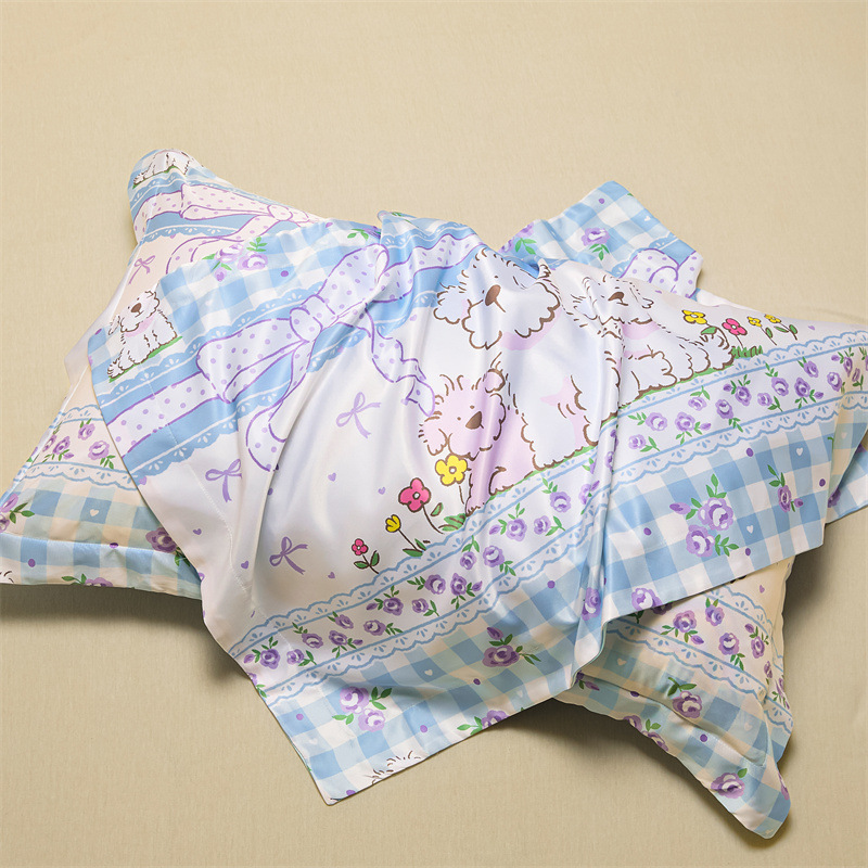 Un par de fundas de almohada de seda de hielo de 48cmx74cm fundas de almohada de seda para el hogar 2025 nuevo juego completo individual premium