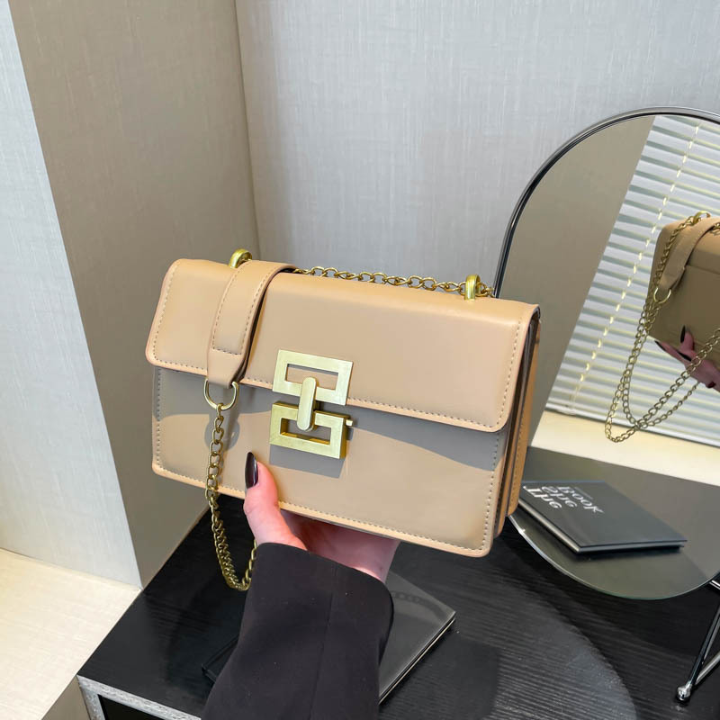 2025 nuevo bolso de hombro de tendencia bolso de mujer retro europeo y americano cadena de moda bolso cuadrado pequeño bolso de mensajero con cerradura creativa
