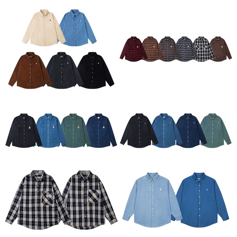 [New for Autumn and Winter] Carhartt Wip (Carhartt) Classic Logo Embroidered Corduroy Long-Sleeved Shirt