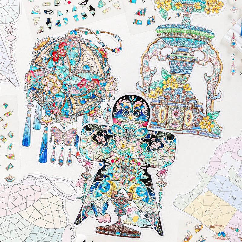 Головоломка, маленькая наклейка древнего стиля, handmade, антистресс