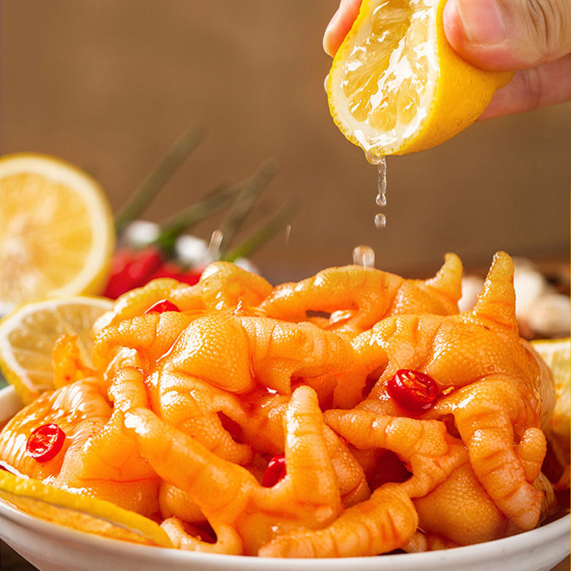 Pickled Diced Boneless Chicken Feet 200g Lemon Pickled Spicy Boneless Chicken Snack