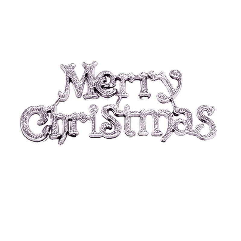 Декоративная надпись Merry Christmas, пластик ПП, золото или серебро, размеры 4,5–47 см