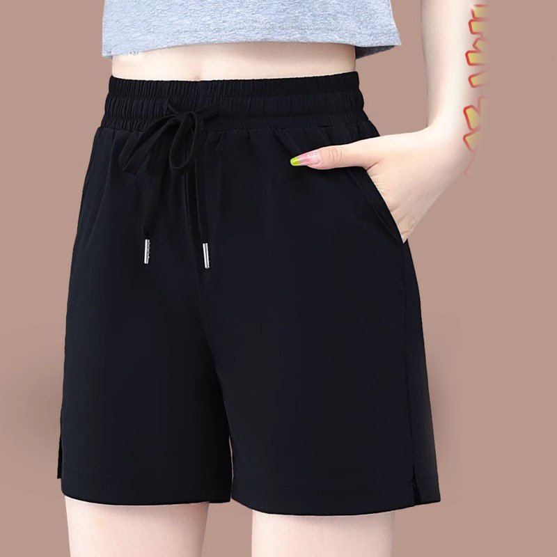 Ice-Feel Quick-Dry Shorts for Women, 2026 Summer New Fashion High-Waisted Casual Sports Pants, Running Five-Point Pants