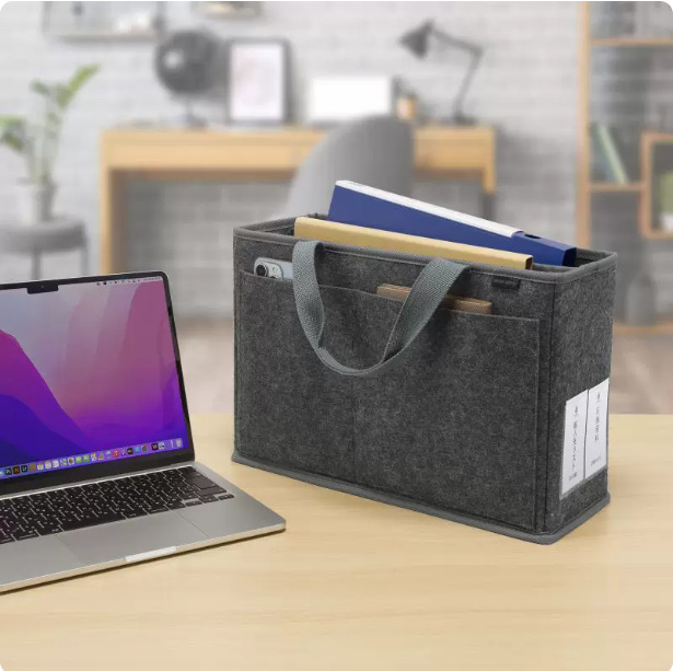 Large-Capacity Handbag, Document Bag, Mobile Office Open-Top Eco-Friendly Briefcase, Commuter File Bag, Felt Computer Bag