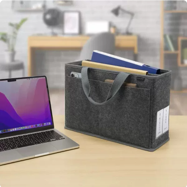 Large-Capacity Handbag, Document Bag, Mobile Office Open-Top Eco-Friendly Briefcase, Commuter File Bag, Felt Computer Bag