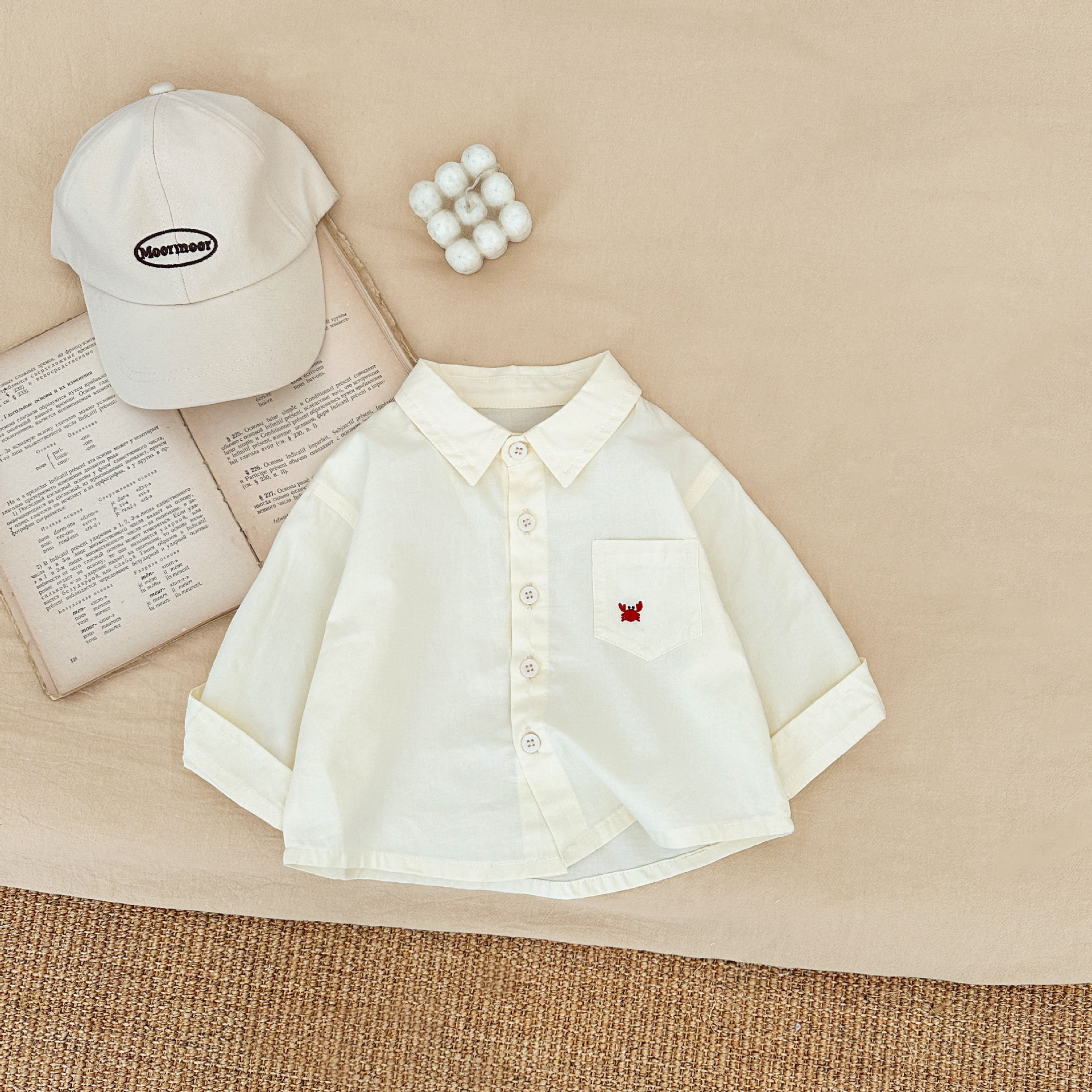 Camisa de manga larga estilo coreano para bebé, primavera y otoño 2025, nueva camisa versátil bordada para niños, top informal y elegante