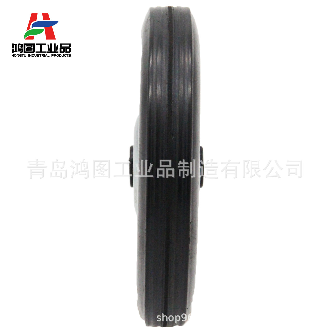 7寸160顺纹橡胶实心轮 (5)