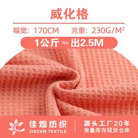 230g全涤威化格提花布 春夏卫衣休闲家居服布料 涤纶单面针织面料