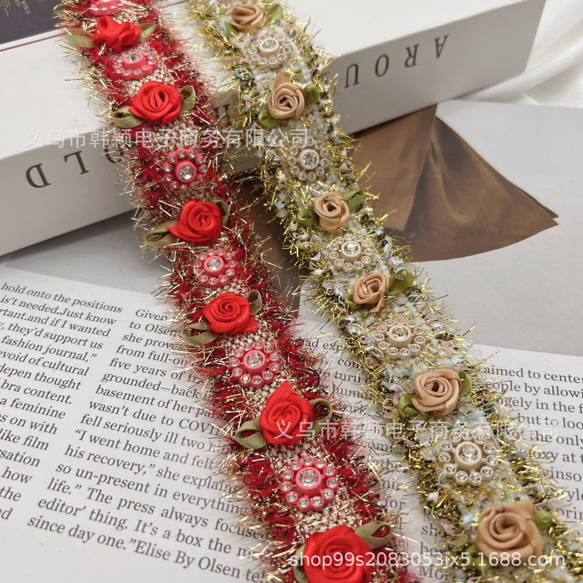 Popular cross-border small fragrant ribbon handmade diamond rose DIY…
