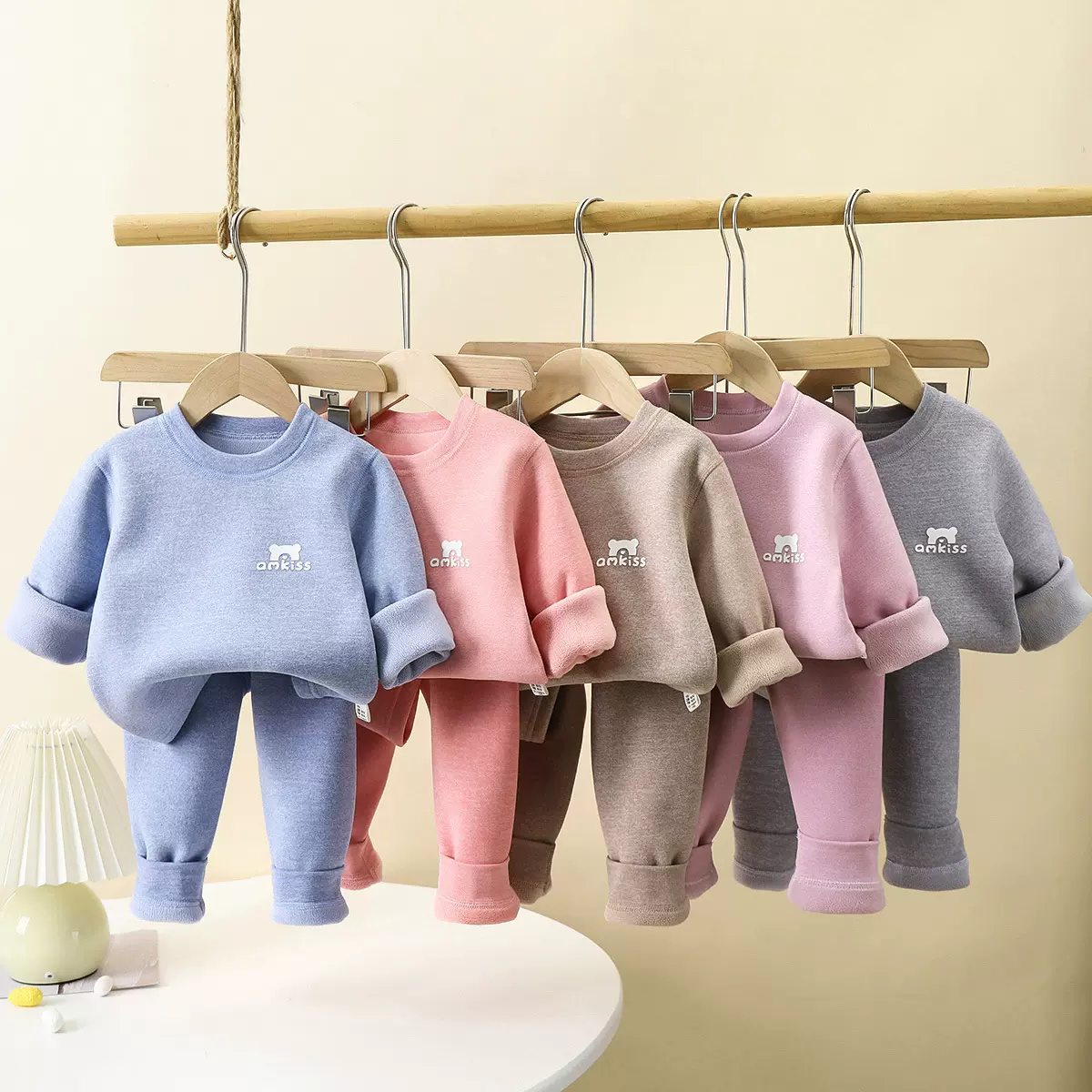 儿童奥粒绒保暖内衣套装加厚秋衣秋裤男女童宝宝无骨加绒秋冬睡衣