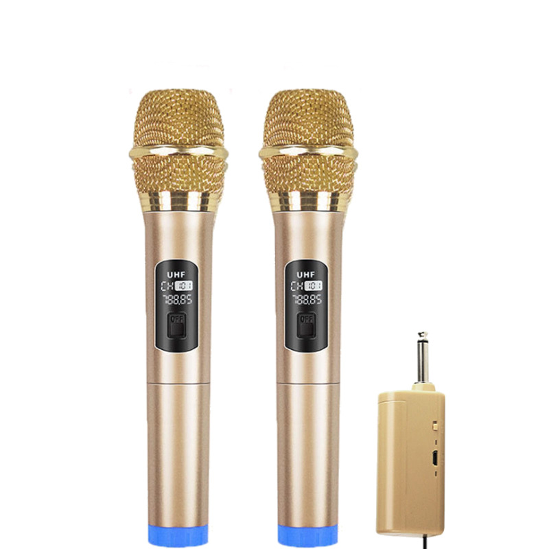 Micrófono inalámbrico universal uno-a-dos para uso doméstico, micrófono de karaoke, receptor de audio para cantar canciones K, tarjeta de sonido, karaoke en casa.