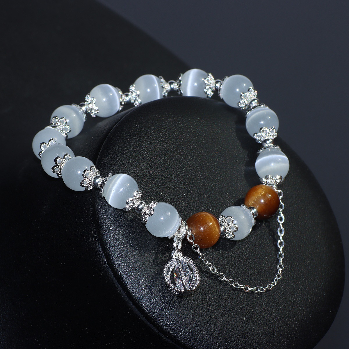 Nouveau Bracelet en pierre œil de chat, Bracelet du même Style pour Temple féminin, cadeau de Collection de bracelets de Style chinois populaire_voghion.com