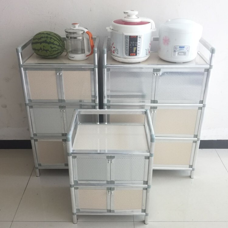 Simple sideboard cupboard kitchen household multi-functional non-rust aluminum alloy cabinet cabinet shelf storage cabinet Simple sideboard cupboard kitchen household multi-functional non-rust aluminum alloy cabinet cabinet shelf storage cabinet