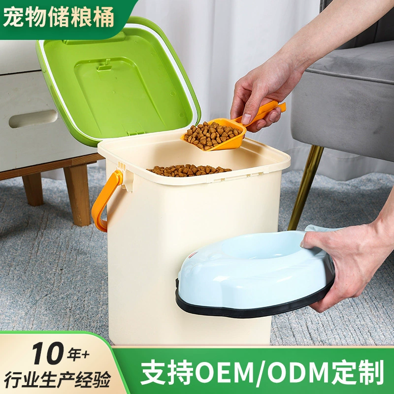 Обработка изготовленной на заказ квадратной бочки для хранения зерна 5 кг влагостойкая герметичная бочка для хранения зерна бочка для кошачьего зерна бочка для собачьего зерна бочка для зерна для домашних животных