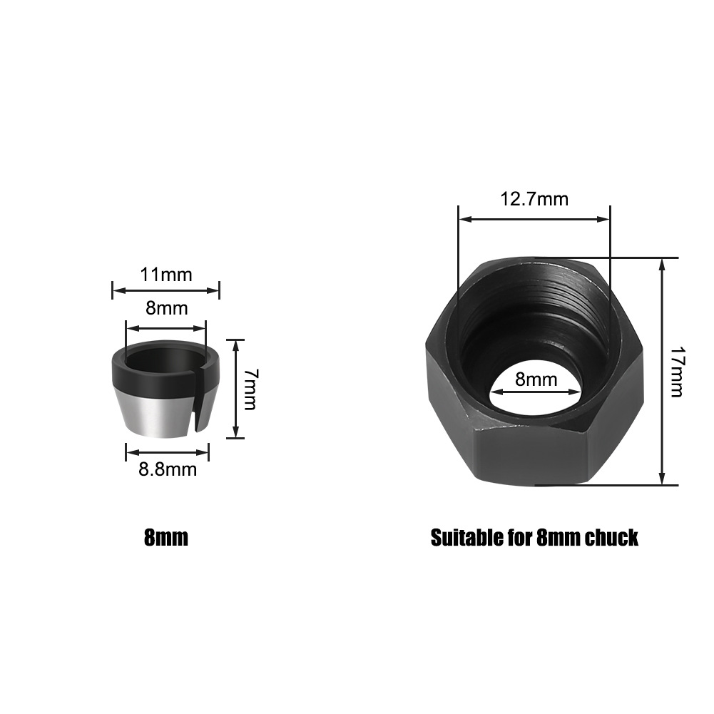 6 MM1/48mm máquina de recorte tuerca Chuck Molino de conversión de la manga de fresado cabeza de conversión accesorios chaqueta