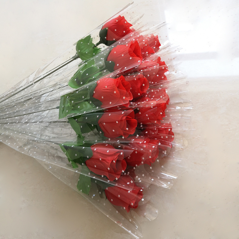 New single rose flannel imitation flowers Valentine's Day bouquet small spring buds give people home decoration flower arrangement wholesale