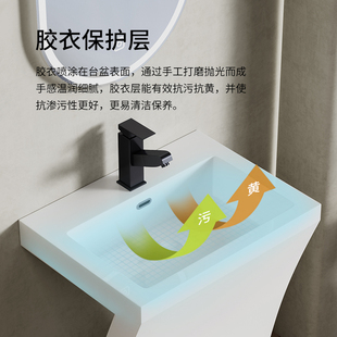 J8 Molded Washbasin Washstand Artificial Stone Integrated Column Basin Art Floor-Standing Column Washbasin G3
