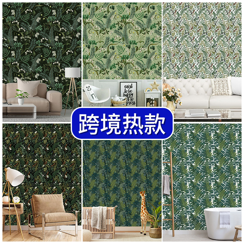 Cross-Border Direct Supply Wallpaper Self-Adhesive Rental House Waterproof Wall Stickers Bedroom Living Room Thickened Moisture-Proof Wall Stickers Self-Adhesive Wallpaper