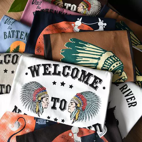 Товары бренда Tide в Гонконге! KZ Factory Tail Single Tail Хлопковая шлифовка Мужская футболка с круглым вырезом и коротким рукавом с принтом Этикетка