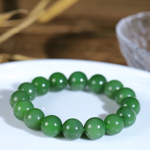 Jin Yutang Xinjiang Hetian Jade Jasper Pearl Round Jade Run Bracelet Jade Fine and Oily Full Smooth and Simple