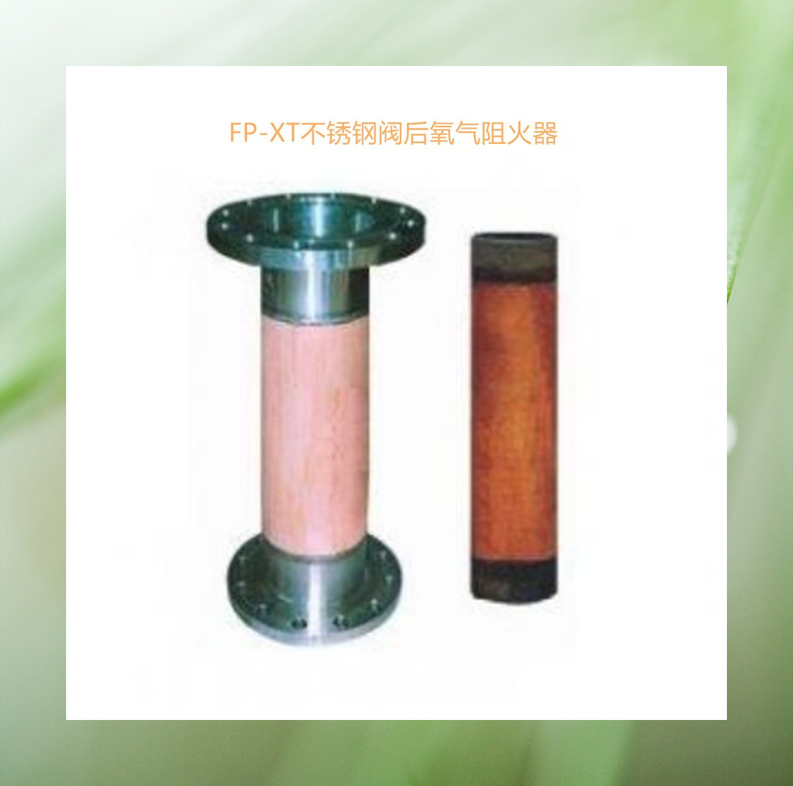 FP-XT不锈钢阀后氧气阻火器阀前氧气阻火器FPV-XT法兰氧气阻火器