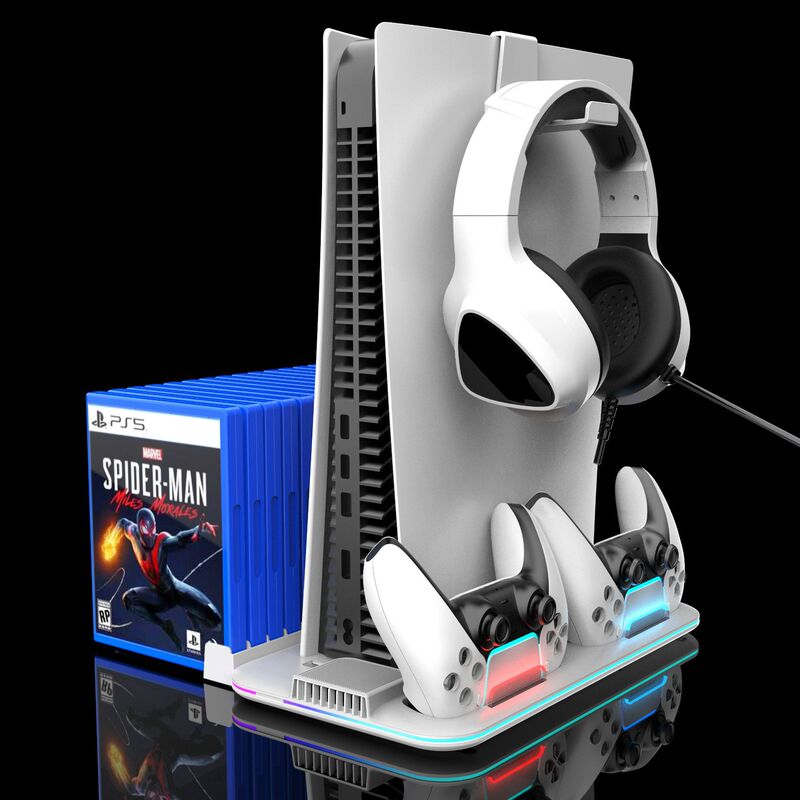 PS5slim/pro多機能放熱ベースハンドル充電座ゲームディスクヘルメット収納棚DZ504|undefined