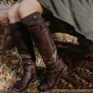 Новая внешнеторговая сапоги 2024 зима wish Amazon независимая станция Европейская и американская внешняя торговля низкий каблук большие размеры женские кожаные сапоги