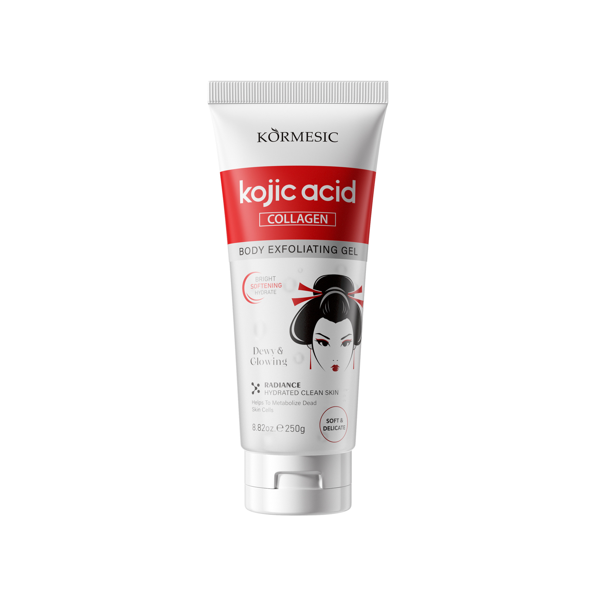 Filipinos KORMESIC ácido cúbico y colágeno cuerpo exfoliante gel comercio exterior transfronterizo paquete completo inglés