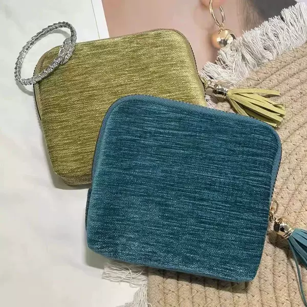 New Tassel Cosmetic Zipper Bag, Ring Bracelet, Earrings, Necklace, Jewelry Box, Five-Layer Jewelry Storage Bag