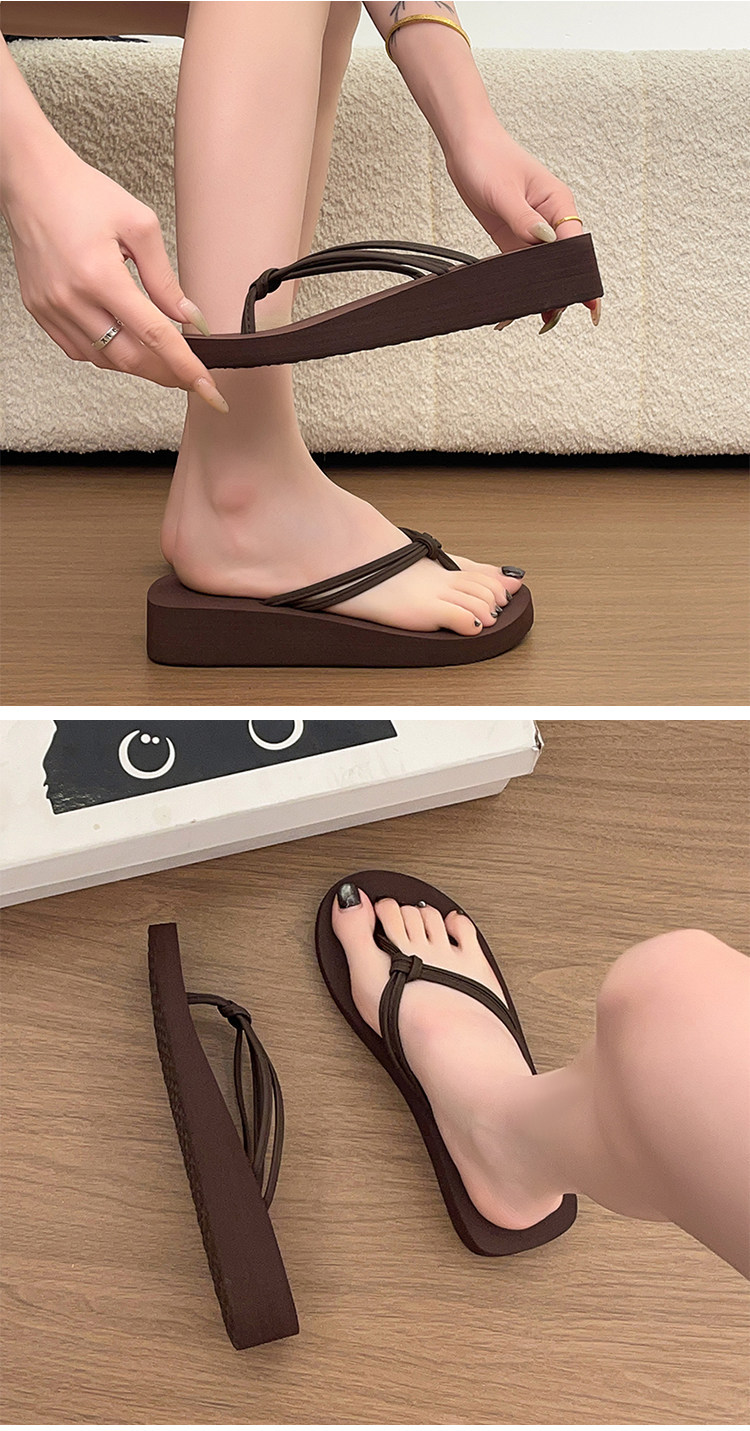 Minimalistische wedge teenslippers voor dames met antislipzool voor strand_voghion.com