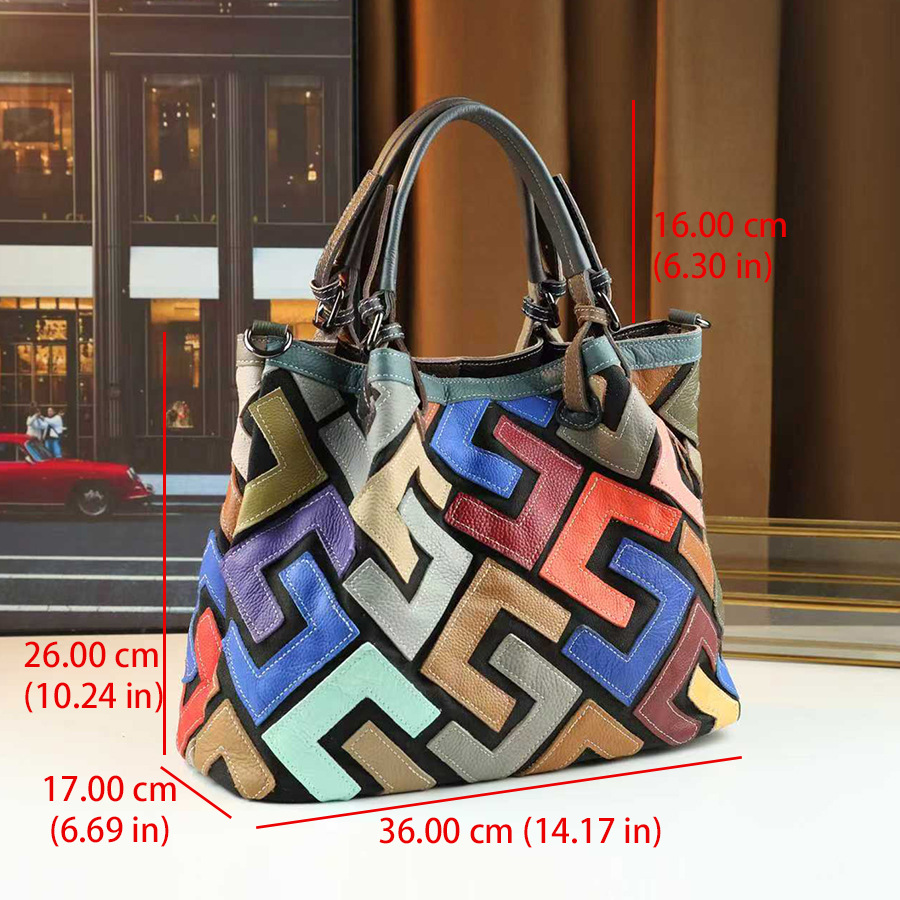 Retro Women's Crossbody Handbag Genuine Leather Patchwork Shoulder Bag Fashion Trendy_voghion.com