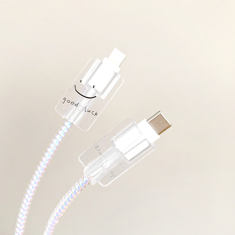 Apple 20W Charger Protection Case Full Package Data Cable Protective Shell Bite Cable Holder Transparent Charger Set