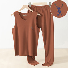 双面绒无痕内衣男冬季保暖套装恒温蓄热秋衣秋裤打底马甲背心修身